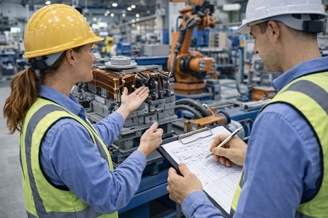 Evaluación operativa en una planta industrial para identificar riesgos y asegurar la continuidad operativa.